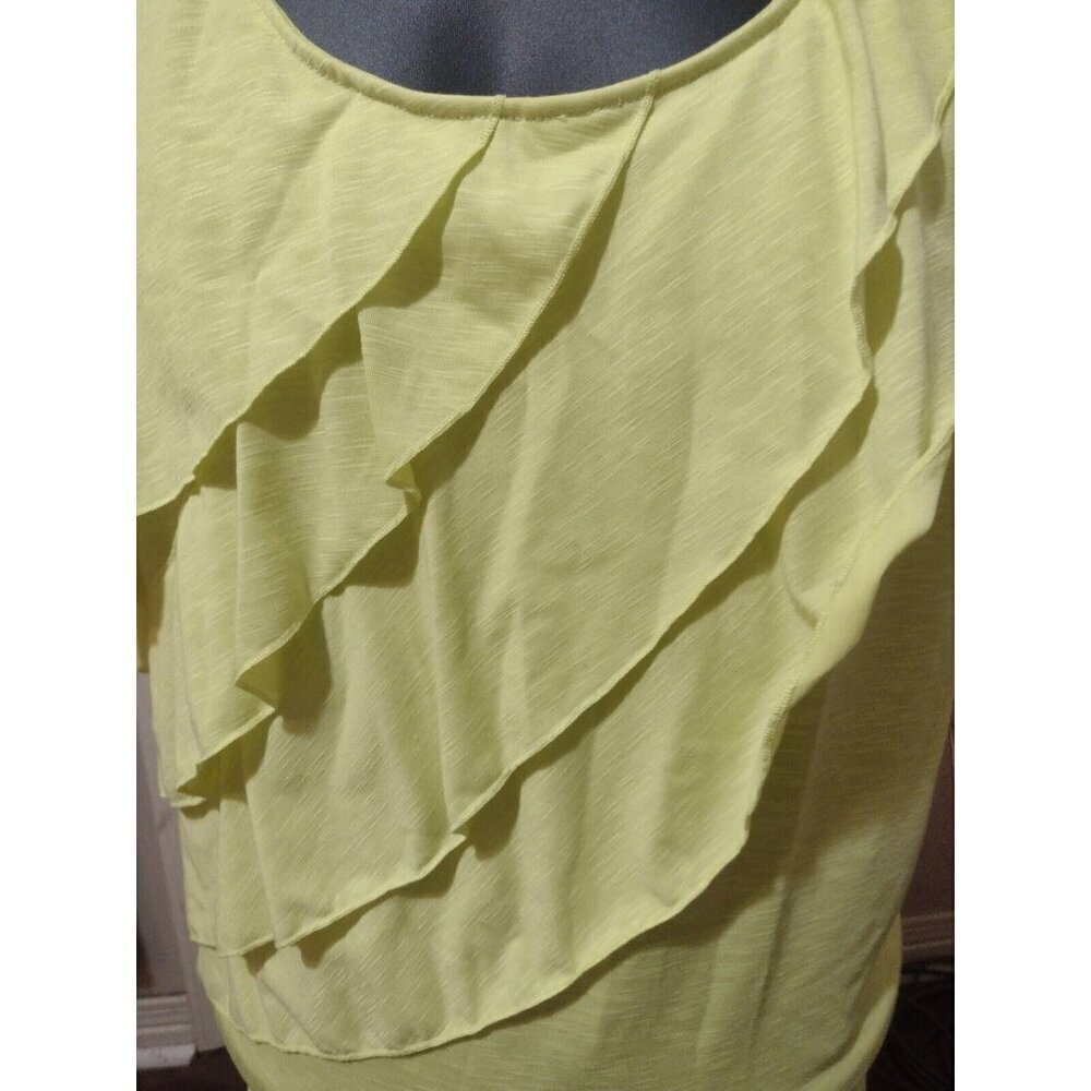 New Women's Rafaella Ruffle Front Green Top Blouse Shirt XL Sleeveless NWT - Picture 5 of 10
